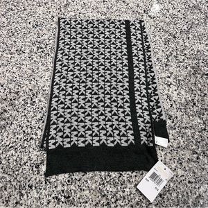 Michael Kors Logo Scarf - Dark Gray w/ Silver Gray Logo